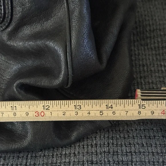 Vintage Y2K L.A.M.B Gwen Stefani Black Leather Purse Shoulder Handbag Lock Charm - Picture 11 of 16